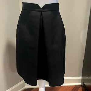 Designer Jaeger London Pleated Wool Blend Black Skirt US size 14